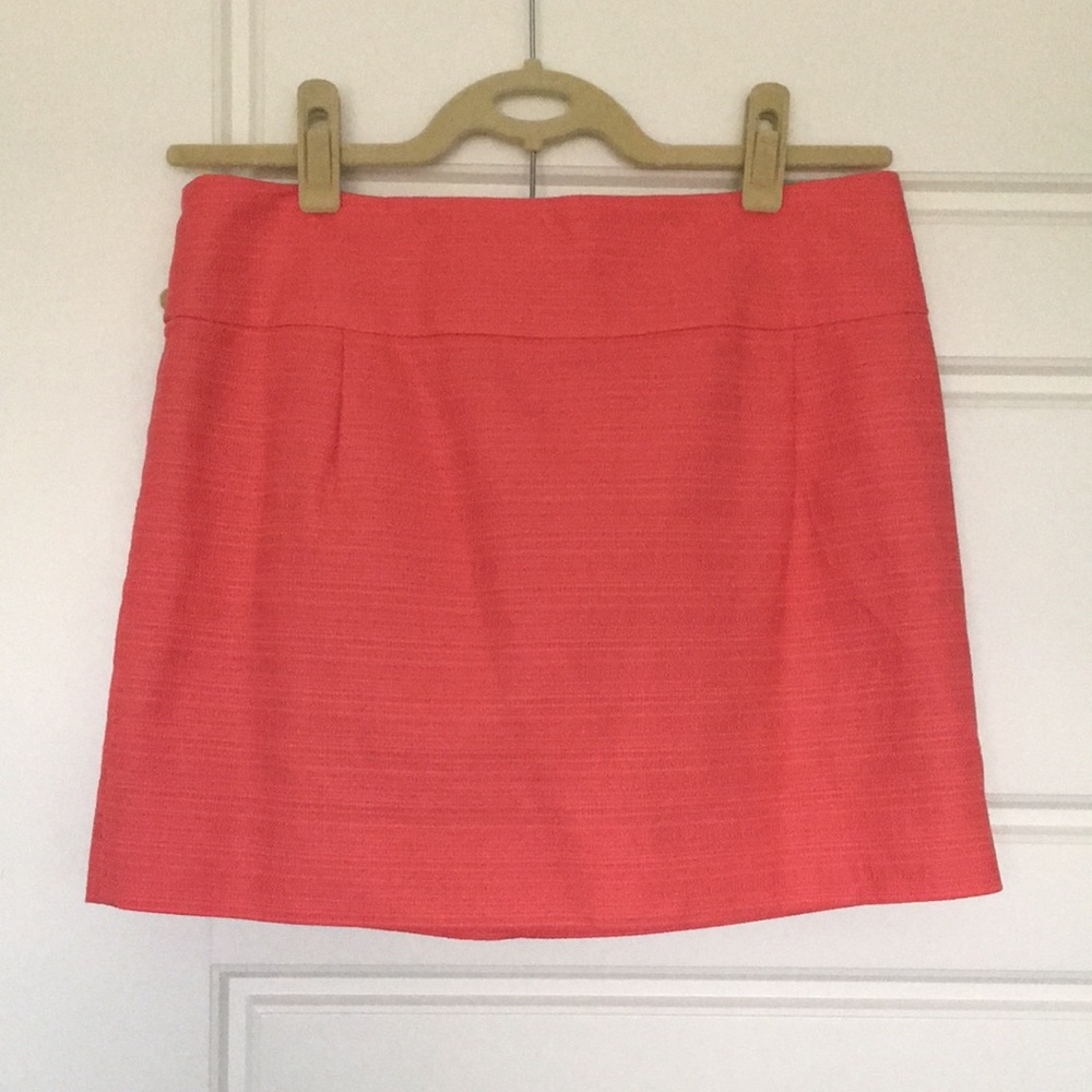 J. Crew coral mini skirt, size 8.